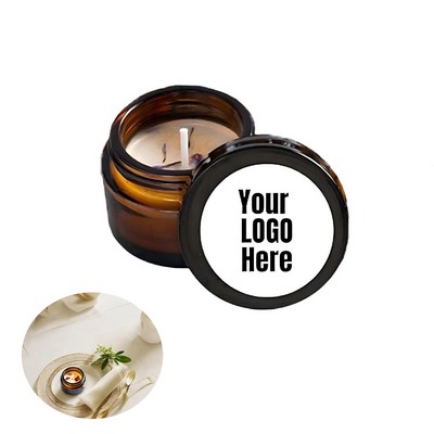 Customized Logo Amber Glass Jar Soy Wax Candle Gift
