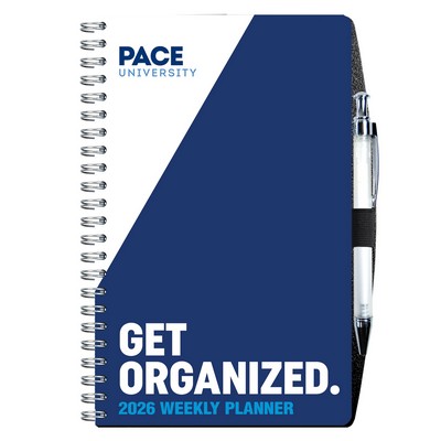 Full Color Weekly Planner w/Pen Safe Back Cover & Pen