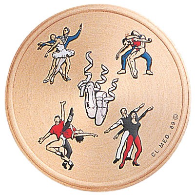 2" Dance General Embossed Litho Printed Medallion Insert Disc