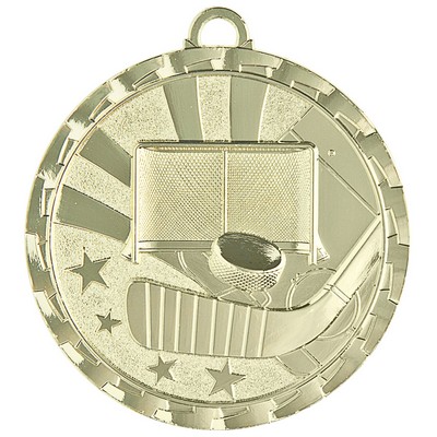 Medal, "Hockey" Bright - 2" Dia.