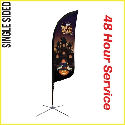 7' Feather Flag - Single Sided /w Chrome X Base - X-Small - Made in the USA