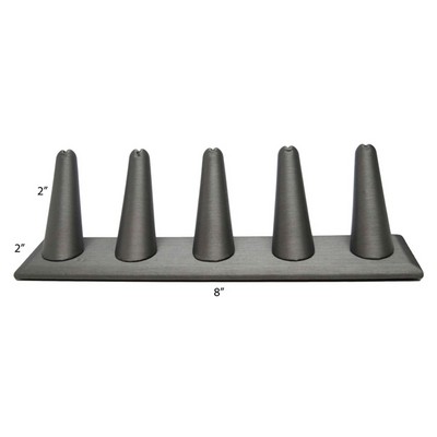 5 Finger Steel Gray Ring Holder Jewelry Display