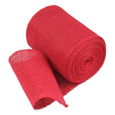 6" Red Burlap Jute Ribbon