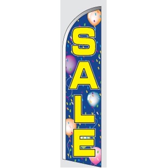 12' Poly-Knit Stock Feather Flag (Sale w/Blue Balloon Background)