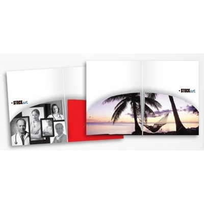 Sculptured Pockets® Folder w/Round Edge Pockets & Central V Notch Cut