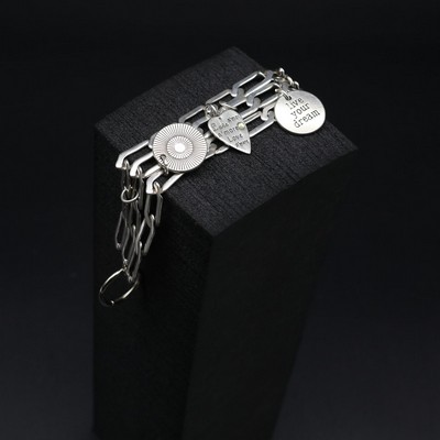 Chainlink Bracelet with Shaped Logo Charms