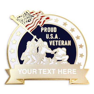 Engravable Military Veteran Lapel Pin