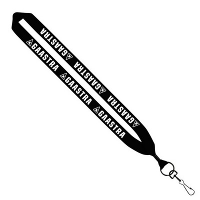 1" Cotton Lanyard with Metal Crimp & Metal Swivel Snap Hook