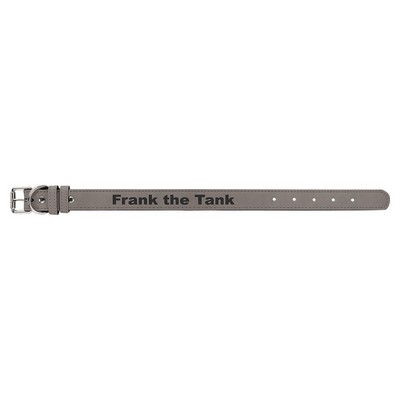 19" x 1" Gray Leatherette Dog Collar