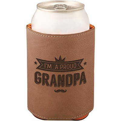 3 3/4" Dark Brown Leatherette Beverage Holder