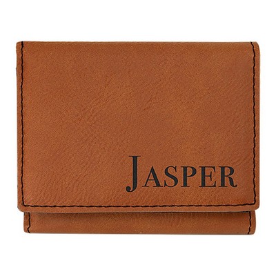3" x 4" Rawhide Leatherette Trifold Wallet