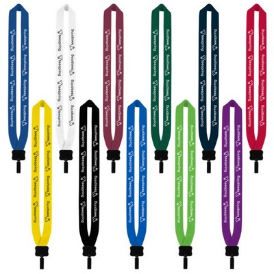 1" Cotton Lanyard with Plastic Clamshell & O-Ring