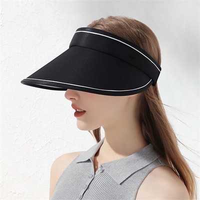 Women's Wide Brim Beach Visor Hat - Sun Protection with Style