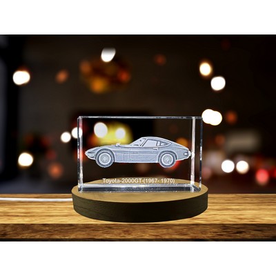 Elegance and Precision: Toyota 2000GT (1967 1970) - 3D Engraved Crystal Tribute