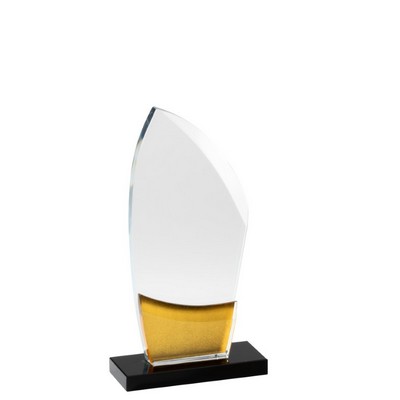 Golden Wedge Crystal Award, 8.74"H