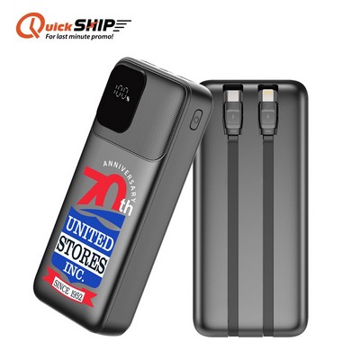 Dallas Dual Cord Power Bank 20000-20000mAh