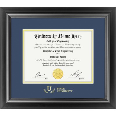 Carlton 8.5x11 Diploma / Certificate Frame (Black/Blue) 16"x18"