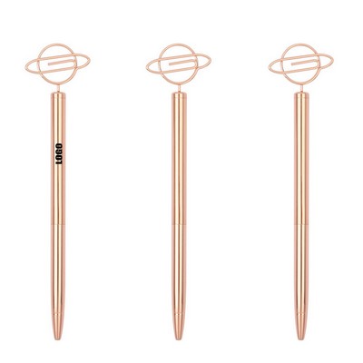 Earth Shaped Paper Clip Twist Metal Pen