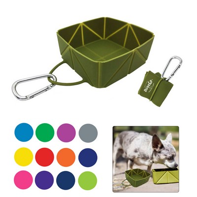 Silicone Collapsible Pet Bowl with Carabiner