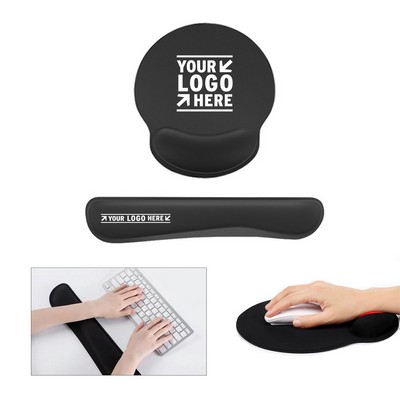 Mouse Pad Keyboard Wrist Rest Set