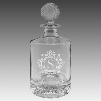850ml Round Golf Glass Decanter in a Black Gift Box