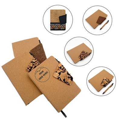 Eco-Friendly Coffee Ground Notebook & Weather Straw Pen Set