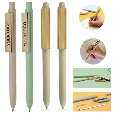 ECO Friendly Promotional Plastic Pen With Bamboo Clip