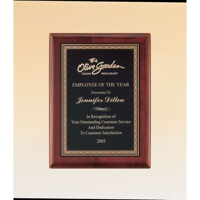 Rosewood Stained Airflyte Board Plaque w/ Braided Design Border (7"x9")