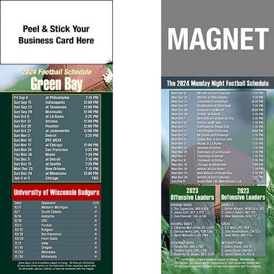 Green Bay Pro Football Schedule Peel & Stick Magnet (3 1/2"x8 1/2")