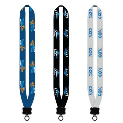 1" Dye-Sublimated Lanyard with Plastic Clamshell & O-Ring