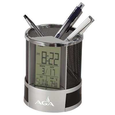 Desk Mate pencil cup and desk alarm clock