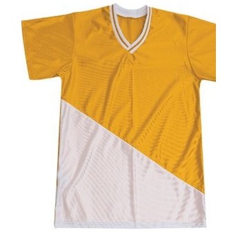 Youth Cool Mesh Diagonal Panel Front Sport Shirt w/ Stripped V-Neck Trim