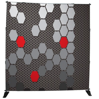 Adjustable Large Format Banner Stand w/ 8ft x 8ft Fabric Print