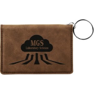 Dark Brown Leatherette ID Holder/Keychain (4.25" x 3")