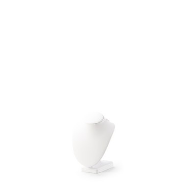 White Leatherette Medium Wood Neck Form Stand