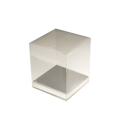 Clear Square Box w/Silver Bottom