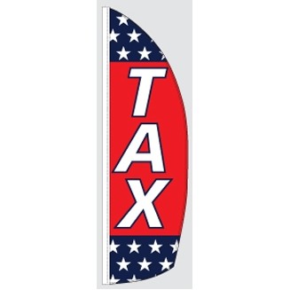 12' Poly-Knit Stock Sharkfin Flag (Tax w/Stars Background)