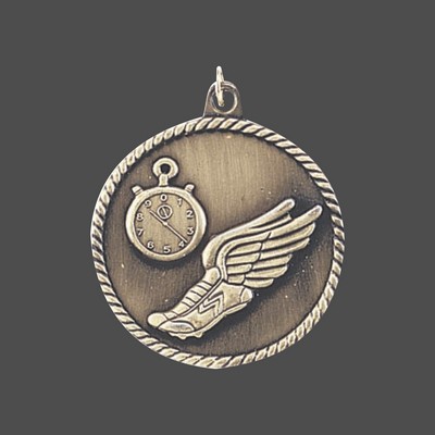 2" Gold Track High Relief Medal