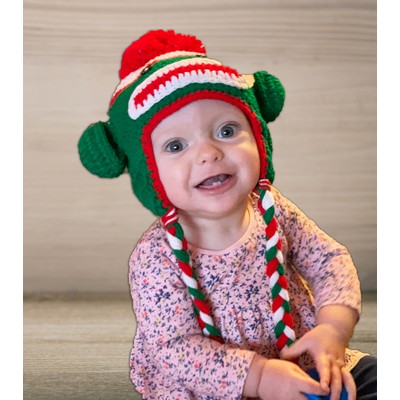 Custom Crocheted Green Monkey Hat
