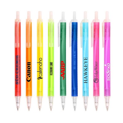 Amber Frosted Translucent Stick Click Pen