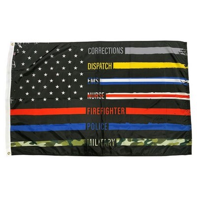 First Responder Thank You Civil Service Flag (3'x5')