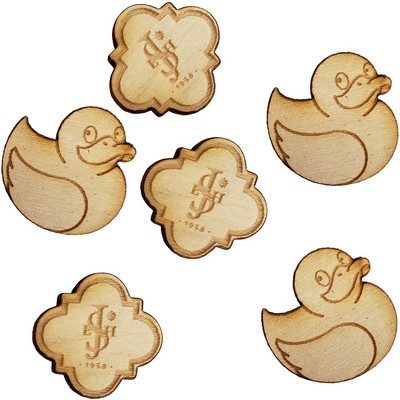 Wood Lapel Pins - 3/4" W x 3/4" H