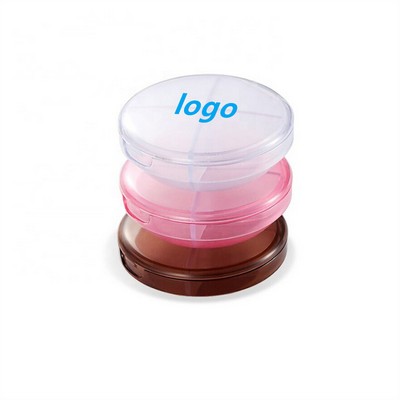 Round Four-compartment Pill Box