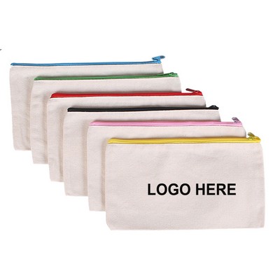 Silk screen Canvas Zippered Pencil Case