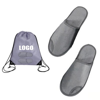 Half Open Strap Travel Slipper w/Backpack