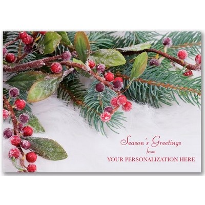 Snowy Berries Front Imprint Card