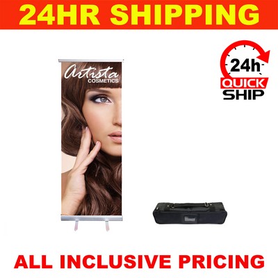 QS-Econo Retractable Banner - 24" Full Color- 24"x40"
