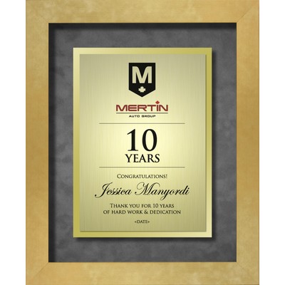 Gander (Gold) - Gold Aluminum Certificate Shadow Box - Vertical 9.5"x11.5"