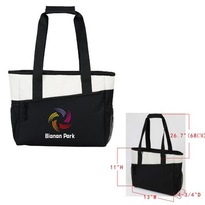 Polyester Totes with PVC Handles (11"H x 13"W x 4.75" D)