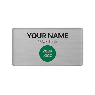 The Mighty Badge 50 Unit Kit, Silver 1.5 x 2.75, Magnet Fastener, For InkJet Printer